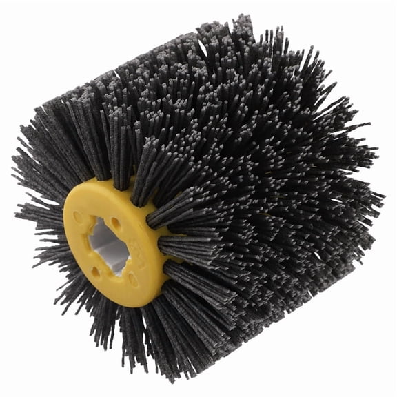 80Grit Abrasive Wire Drawing Wheel Nylon Wire Drum Burnishing Brush Wear- Wheel Sanding for Wood