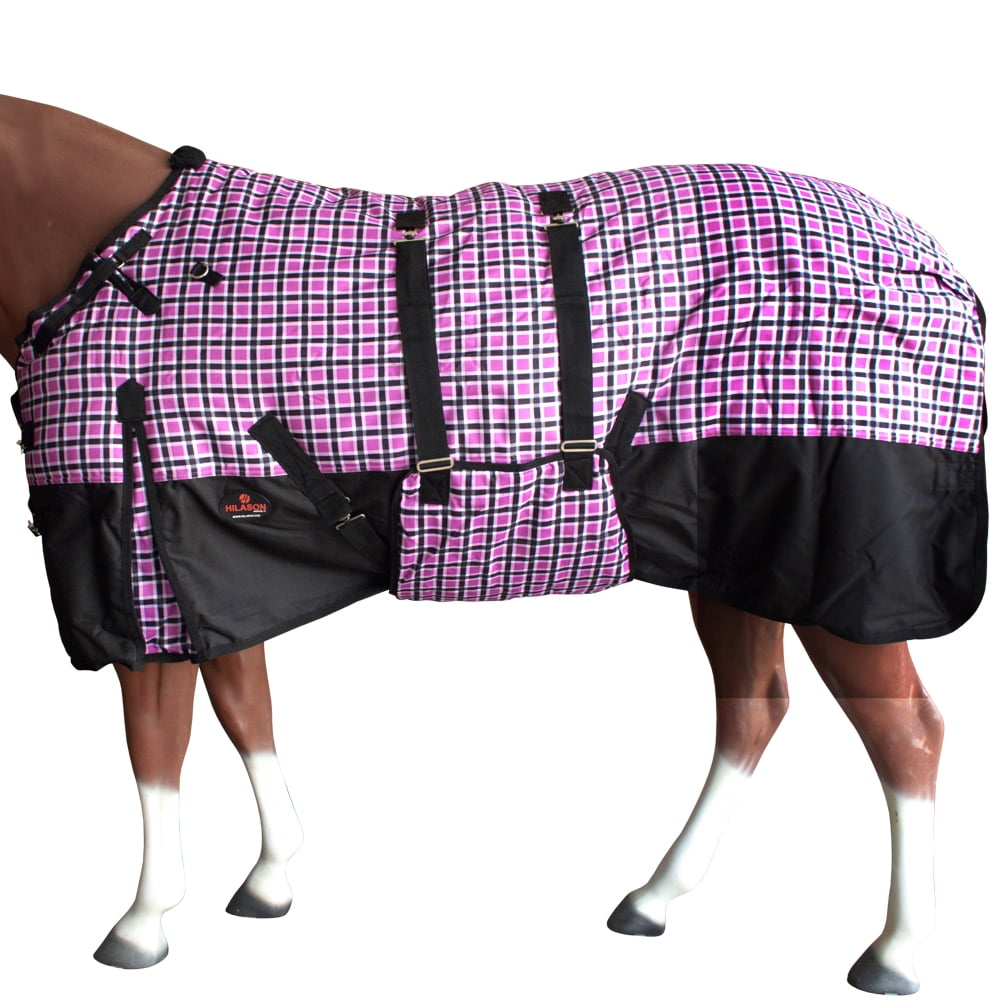 80HI 75" Hilason 1200D Winter Waterproof Horse Blanket Belly Wrap Plaid