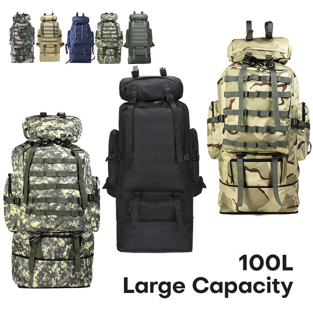 80L 100L Military Tactical Bag Backpack Rucksack Camping Hiking Travel Outdoor Walmart