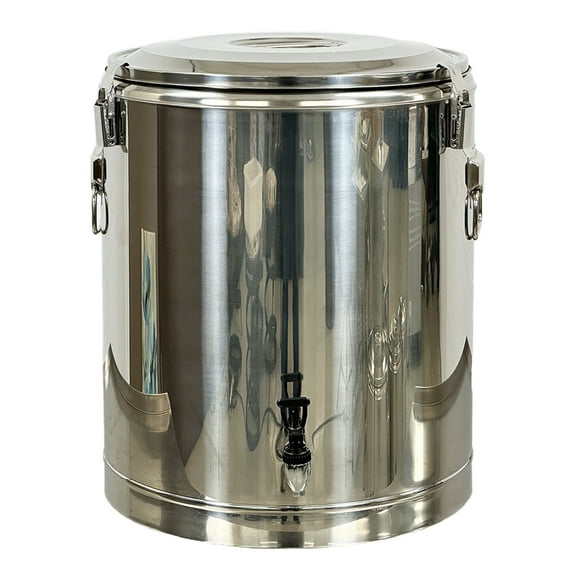 80L 304 Stainless Steel Insulated Beverage Dispenser, Warmer, Commercial Large Coffee Milk Tea Insulated Barrel, Thermos Bucket