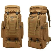 80L Backpack Waterproof Fishing Shoulder Bag Miltifunction Bag for Adult Outdoor Sports Climbing Camping Hiking Travel -Khaki