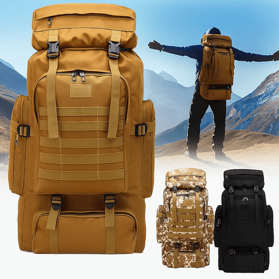 Cooltop 80L Large Capacity Waterproof Hiking Backpack for Outdoor Camping Sports Rucksacks Sport