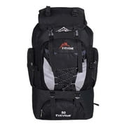 80L Waterproof Hiking Backpack for Men Large Capacity Trekking Rucksack with Internal Frame & Rain Cover, Lightweight Camping Backpack for Mountaineering & Outdoor Adventures，Black