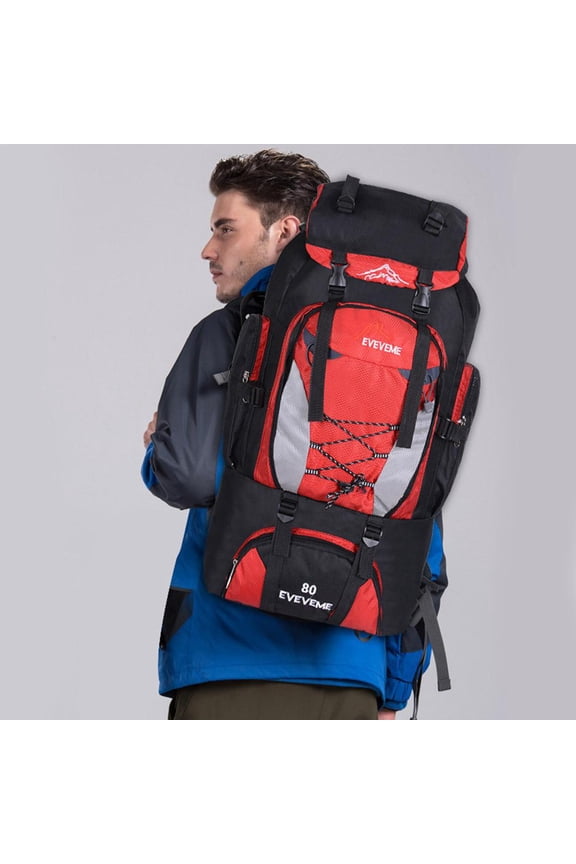 80L Waterproof Hiking Backpack for Men Women, Large Capacity Trekking Rucksack with Internal Frame & Rain Cover, Lightweight Camping Mountaineering Backpack