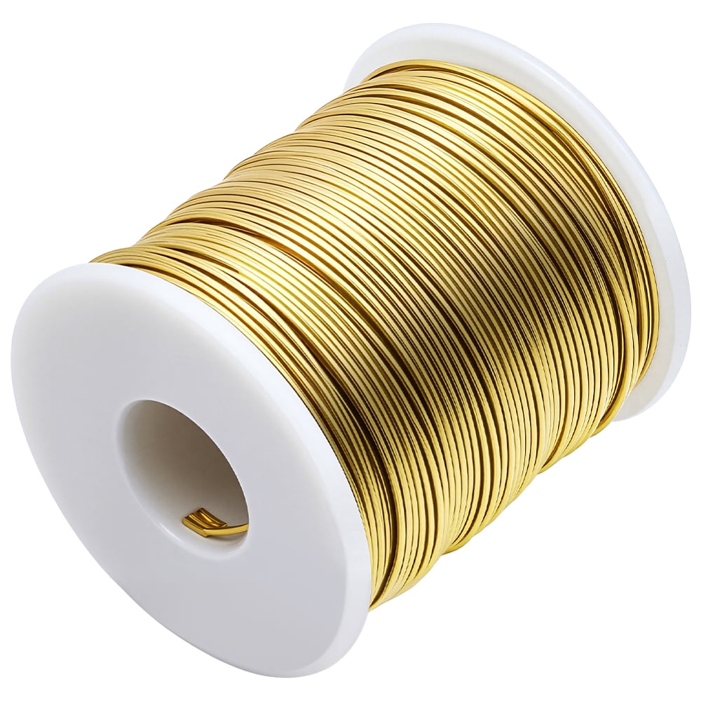 80M Brass Wire for Jewelry Making Round Golden 1mm about 262.47 Feet(80m)/Set