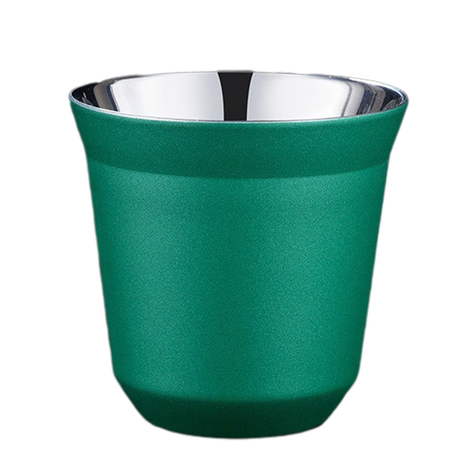 2-Pack Stainless Steel Espresso Cups - 80ml Double-Walled Insulated Glasses, Heat Resistant (Black)