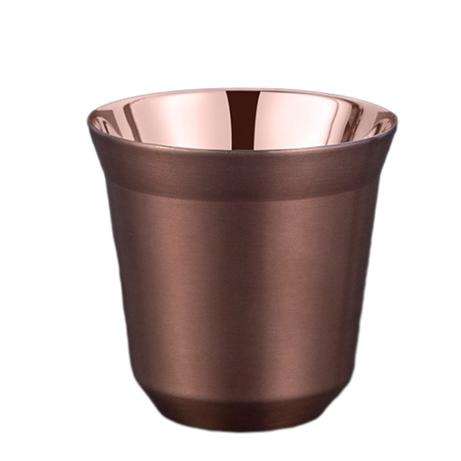 2-Pack Stainless Steel Espresso Cups - 80ml Double-Walled Insulated Glasses, Heat Resistant (Black)