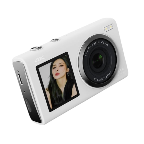 80MP Auto Focuses 4K Camera Double Display Portable for Youth Beginner Shootings Multiple Shootings Mode