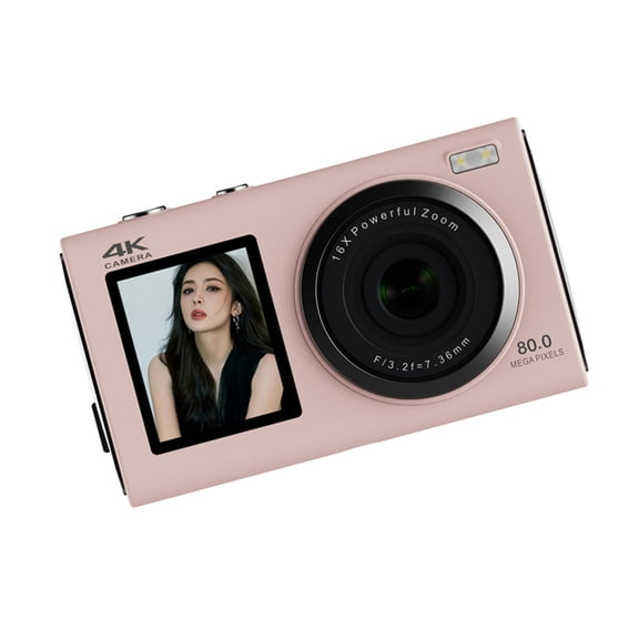 80MP Auto Focuses 4K Camera Double Display Portable for Youth Beginner Shootings Multiple Shootings Mode