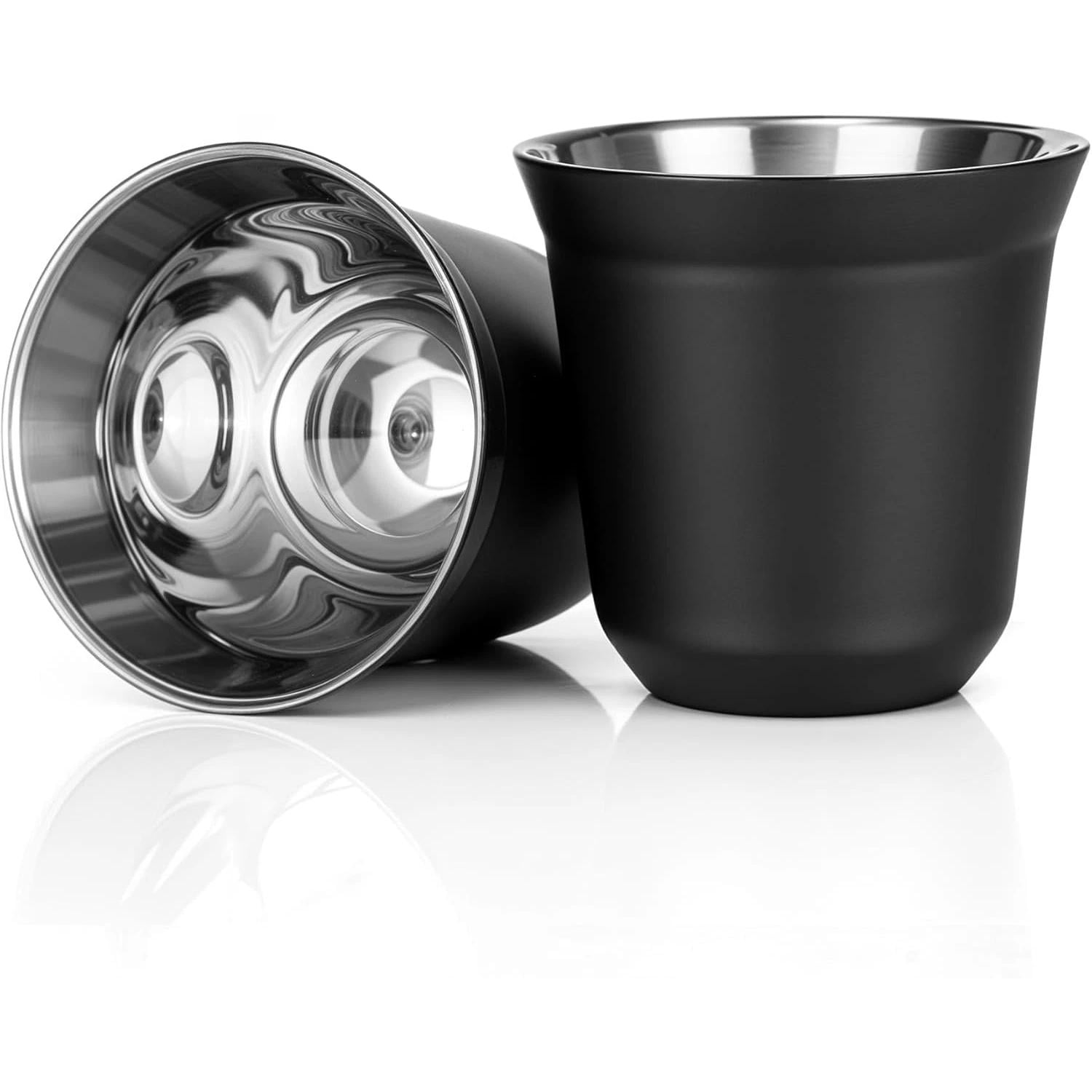 80Ml Stainless Steel Espresso Cups Set - 2 Pack Double Wall 304 Stainless Steel