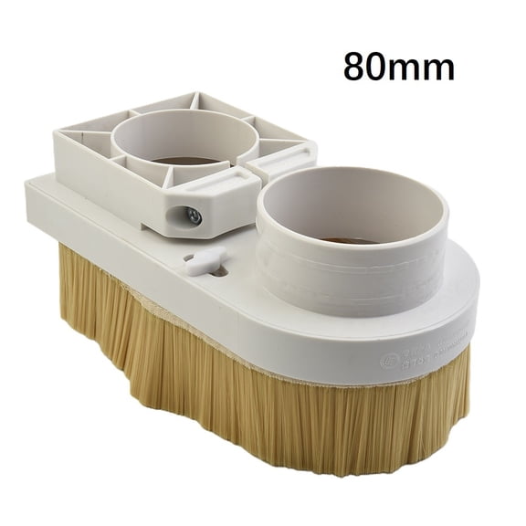 80Mm Spindle Dust Boot Collector For CNC Router Engraving Milling Machine, Thickened Nylon Brush Cover With 100Mm Suction Inlet, Plastic Metal Shoe