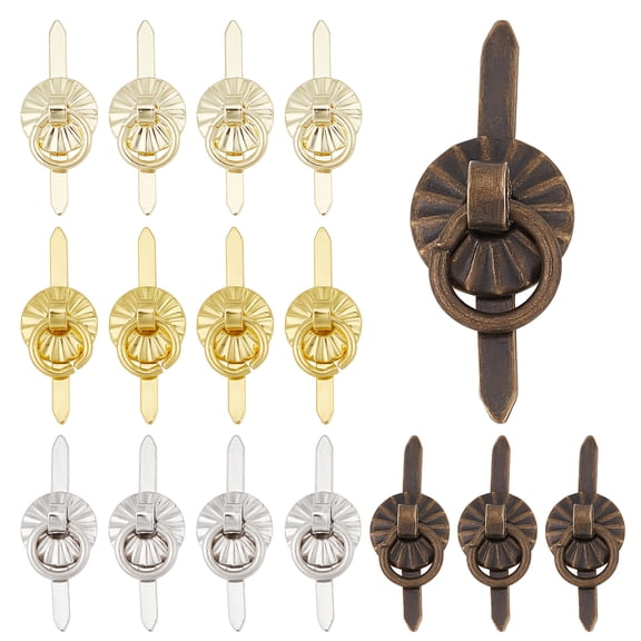 80PCS 4 Colors Metal Brads Fasteners Mini Brad Paper Fasteners with Pull Rings Scoreboard Drawer Handle RingDIY