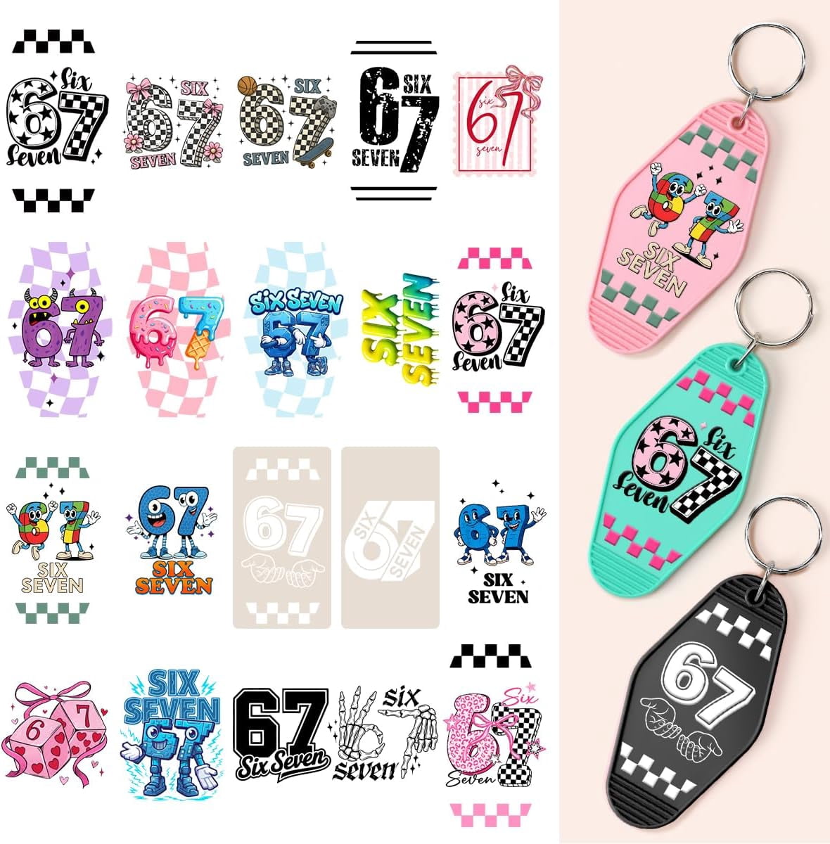80PCS 67 UV DTF Wrap Stickers-67 Theme UV DTF Stickers for Motel ...