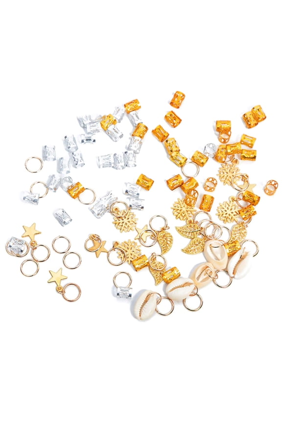 80PCS Braid Clips Dreadlocks Accessories Hair Coils Jewelry for Women Girl Braids DIY Hair Rings Set