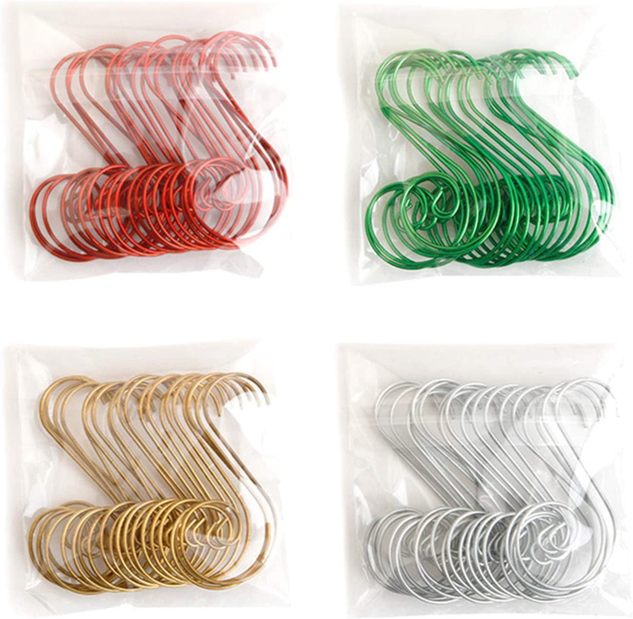 80PCS Christmas Ornaments Hooks,Premium S Ornament Hangers for Xmas Tree Decoration,Baubles Ball Metal Hooks for Home Office Wall Decor,Multicolor