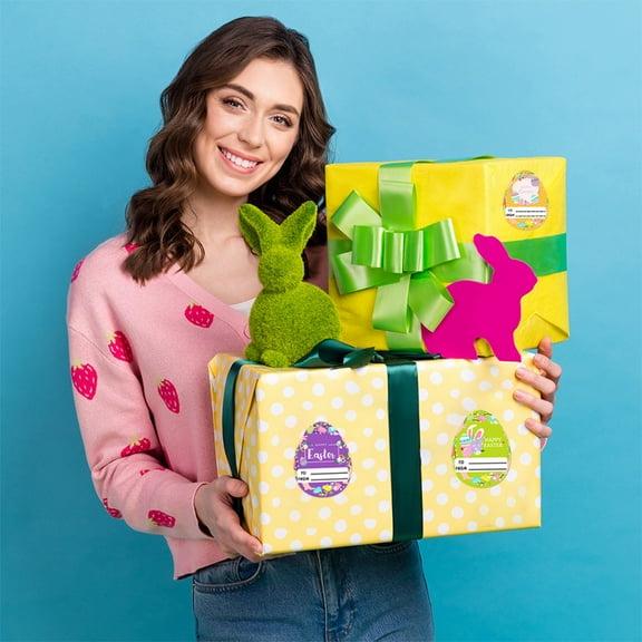 80PCS Easter Name Label Stickers For Easter Eggs Gift Tags Easter Classroom Themed Beautiful Crafts For Birthday Gift Decorations