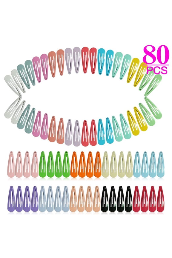 80PCS Hair Clips, 2 Inch Non-Slip Metal Hair Barrettes for Girls, Kids, Baby and Women. (20 Colors)