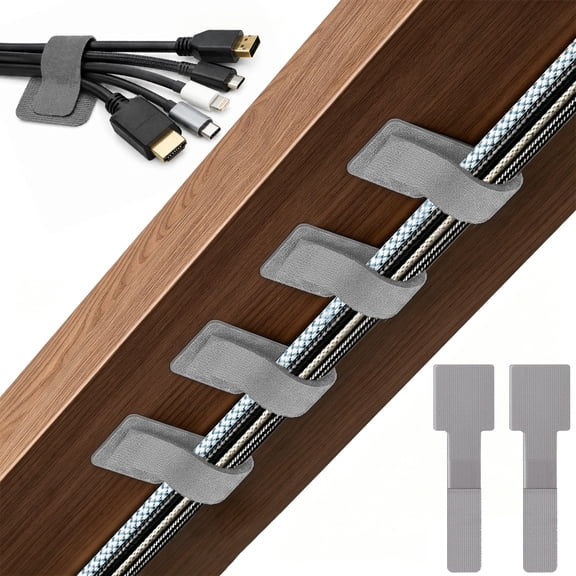 80PCS Hook and Loop Cable Straps, Cable Management Under Desk, Adhesive Cable Ties, Reusable Wire Organizers for Cords, Cords Management, Computer Accessories for Desk, Home Office Essentials