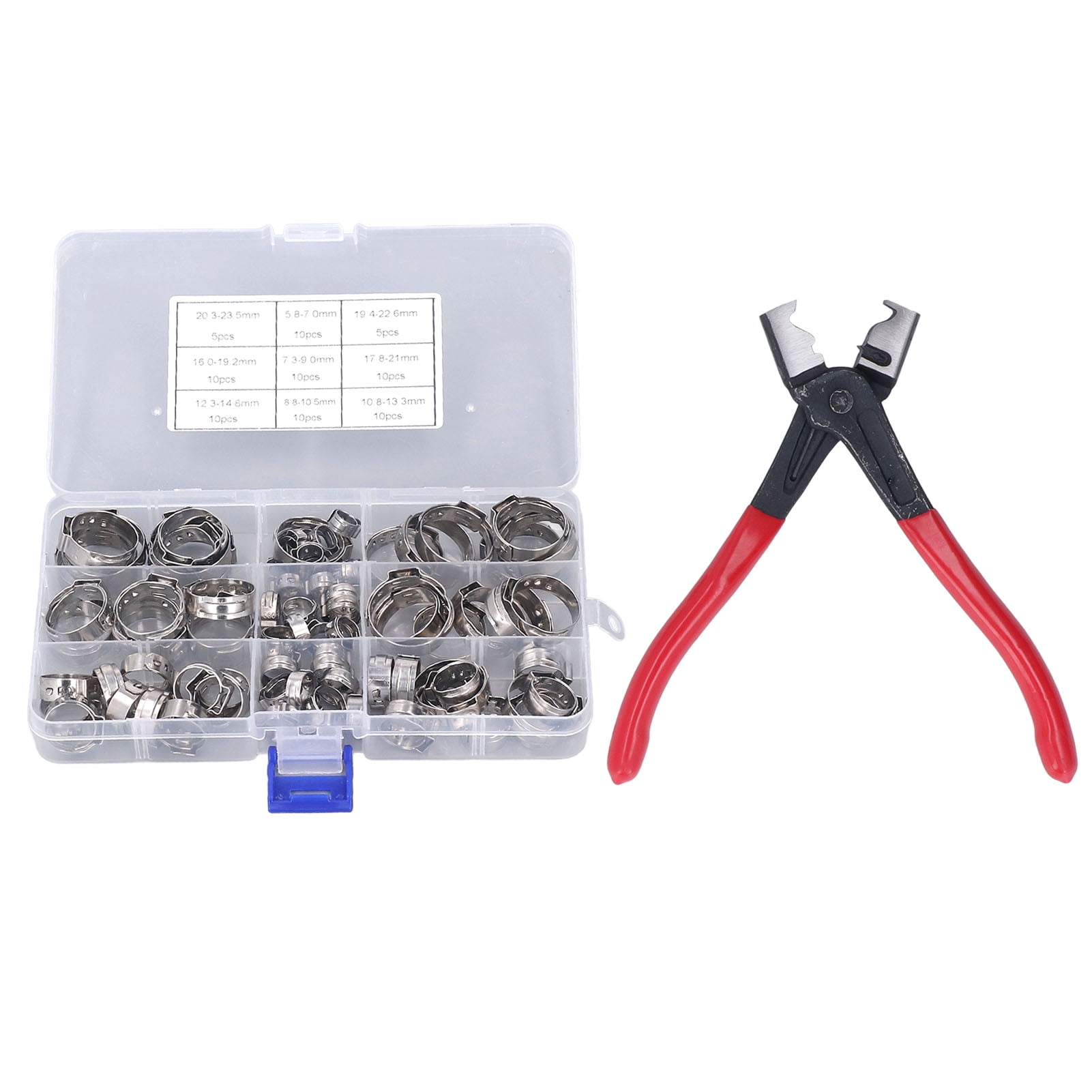 MLINS 60pcs Single Ear Hose Clamps Stainless Steel Cinch Clamps For Pex Tube Clamp Assortment Kit Stainless Steel Crimp Rings Tube Cinch Clamps - View #7