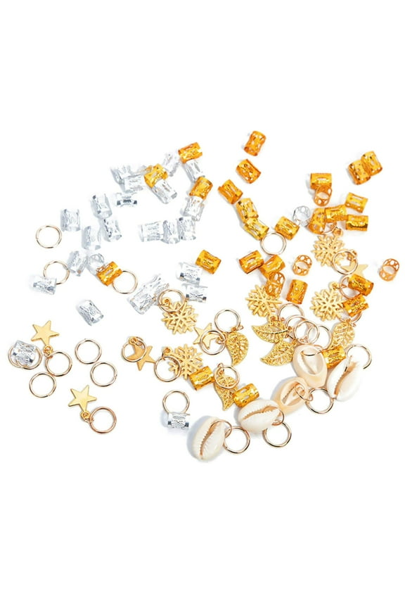 80PCS Metal Hair Braid Charms Set for Parties, Festivals, and Cosplay Decoration Part