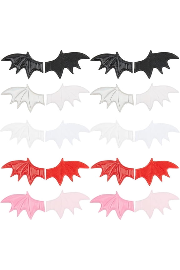 80PCS Mini Devil Wings Ornament PU Leather Spooky Bat Wing Hairpins Decoration Accessories Embellishment DIY Crafts for DIY