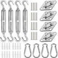 thumbnail image 1 of 80PCS S-un Shade Sail Hardware Kit Set for Triangle Rectangle Sun Shade Sail Installation Yard Garden Camping Use D, 1 of 5