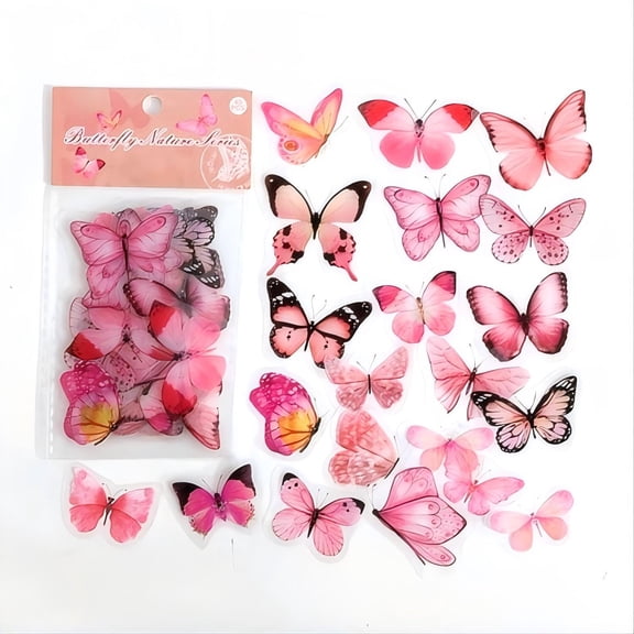 80PCS Scrapbook Stickers, Small Cute Aesthetic Butterlfy Stickers for Book Letter Junk Journal Craft Supplies Planner Accessories