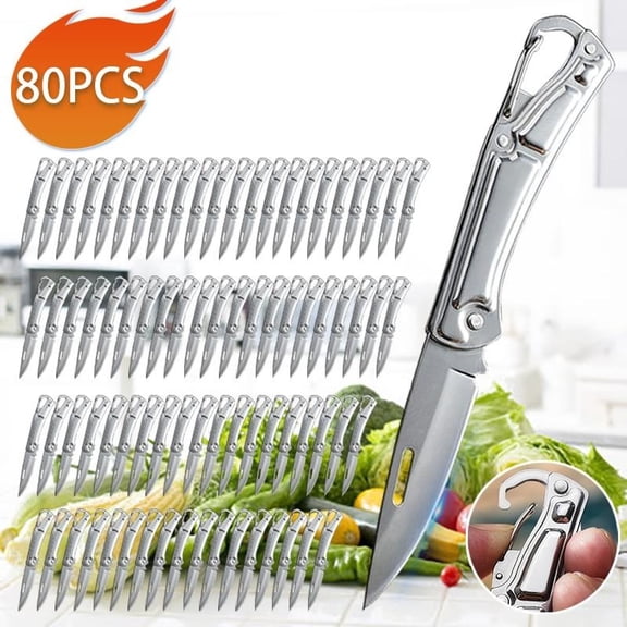 80PCS Stainless Steel Folding Knife Handcrafted Engraving Tools Multi-function Pocket Small Knife for Craft Enthusiasts Carving Knife Set Utility Knife Craft Carving