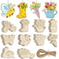 thumbnail image 1 of 80PCS Wooden Spring Ornaments to Paint, 10 Styles DIY Blank Unfinished Wood Flower Cutouts Butterfly Ornament for Crafts Hanging Decorations, Cute Bee Flower Shape Home Decorations Gifts, 1 of 7