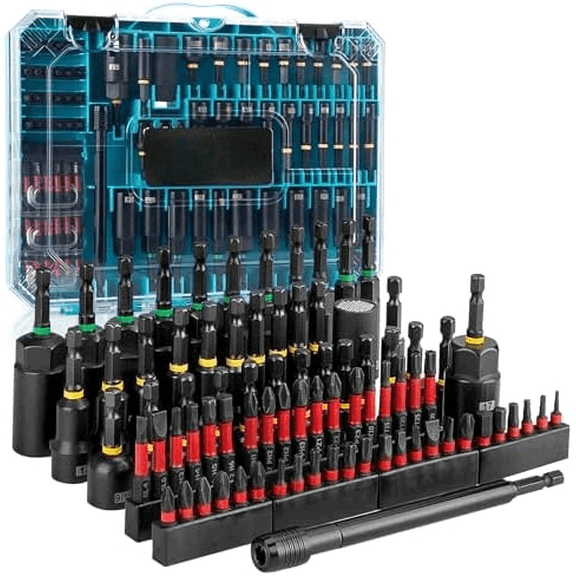 80PSC Magnetic Impact Nut Driver Set - Metric & SAE with Socket Adapters, Wing Nut Driver, Bit Holder, Universal Sockets, Quick Release Extension, Power Bits, 1/4'' Quick Change, Storage Box