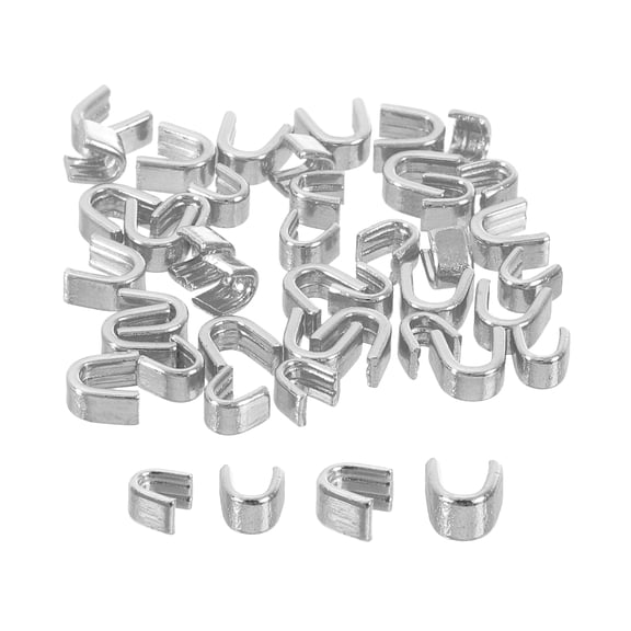 80Pack Zipper Slider Retainers - #3 #5 U Shape Top Stoppers for Zippers Replacing, Silver Tone(Each Size 40)