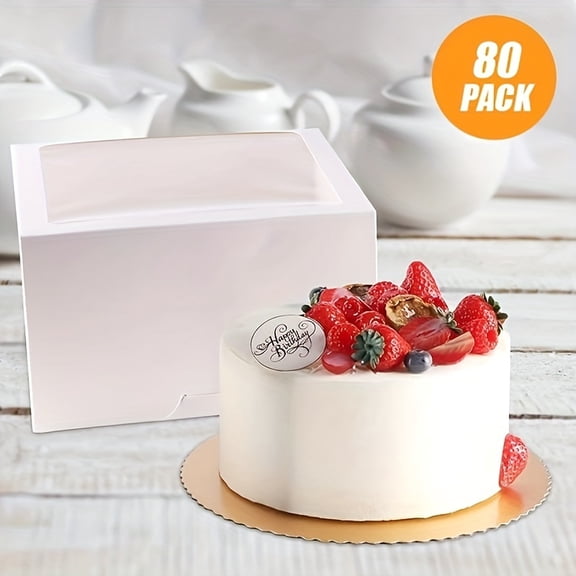 80Pcs 10 Inch Gold Cake Boards, 3mm Thick Round Cardboard Cake Circles, Sturdy Golden Cake Base for Christmas, New Year, Valentine's Day & Wedding Parties, Heavy Duty Dessert Stand Plates,A