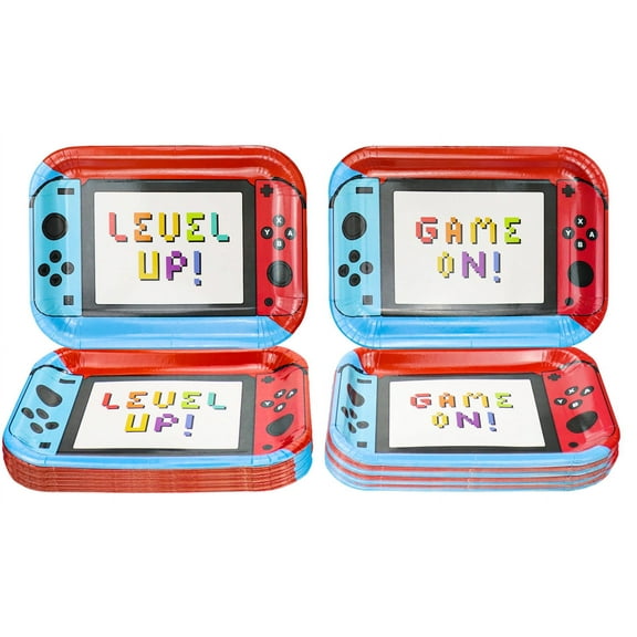 80Pcs 11 Inches Game Controller Birthday Party Plates - Video Game Birthday Party Decorations for Boys Gamer Gaming Party Supplies