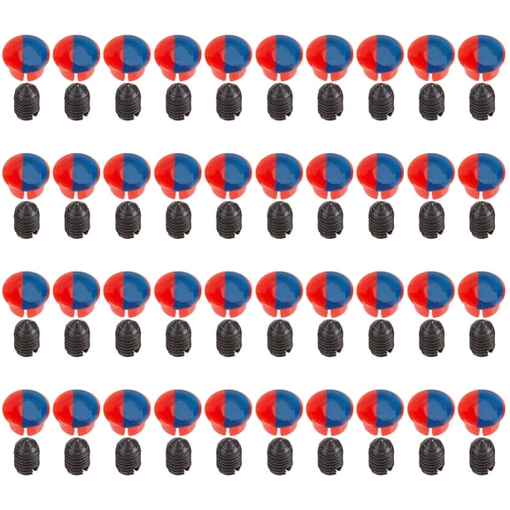 80Pcs 2 Styles Plastic Faucet Handle Hot And Cold Water Sign Red and Blue Label Decoration Cover with Iron Faucet Hot and Cold Handle Screws Red 8.5x6mm 40pcs/style