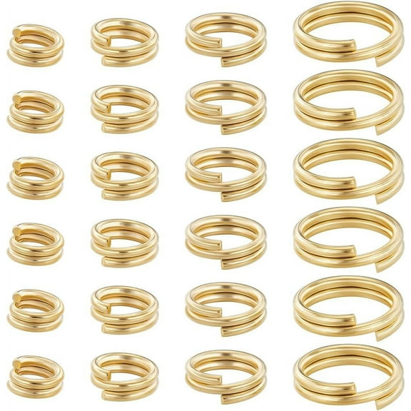 80Pcs 24K Gold Plated Split Jump Rings 4/5/6/8mm Double Loops Split Rings Connectors with Storage Box for Jewelry Necklaces Bracelets Earrings and Crafts Gold