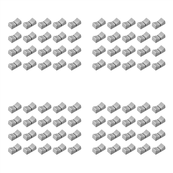 80Pcs 24mmx11mmx10mm Console Mixer Slider Fader Knobs Replacement for Potentiometer Gray Knob Black Mark