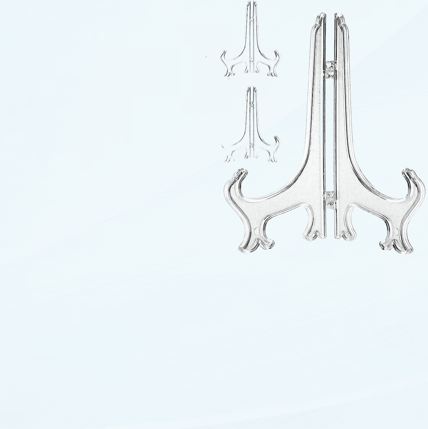 80Pcs 3 inch Clear Plastic Easels, Plate Display Stands Holders