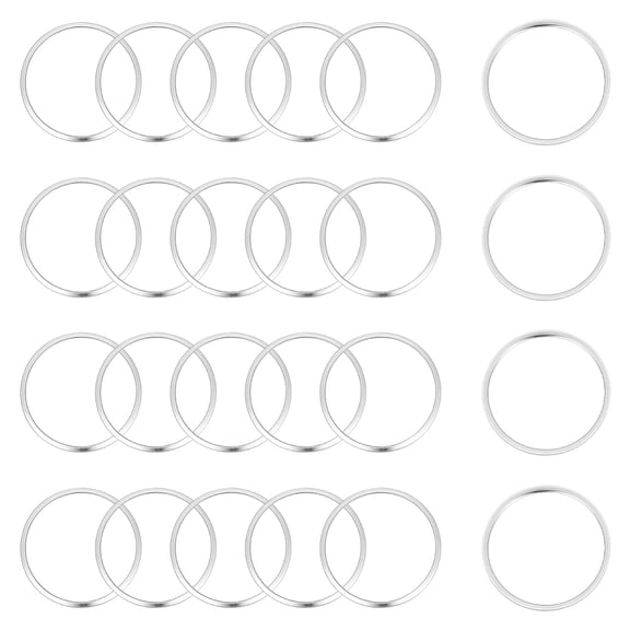 80Pcs 304 Stainless Steel Linking Rings Ring Shape Stainless Steel Color 20x0.5mm Inner Diameter: 17.5mm