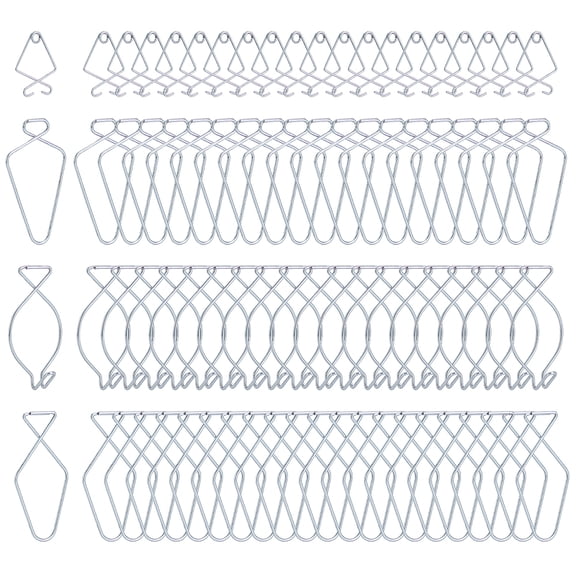 80Pcs 4 Style Spring Steel Figure 8 Ceiling Hook Clips 10 lbs Load Bearing Drop Suspended Ceiling Hanger Clips Stainless Steel Color
