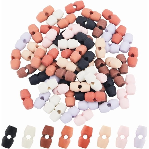 80Pcs 8 Colors 1-Hole Plastic Buttons for BJD Clothes Accessories Mixed Color 15x8mm Hole: 3mm 10pcs/color DIY