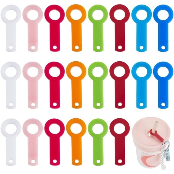 80Pcs 8 Colors Acrylic Tumbler Straw Charm Blanks Blank Straw Toppers Charm Accessories Compatible Straw Toppers Charm for Straw Caps Decoration for DIY