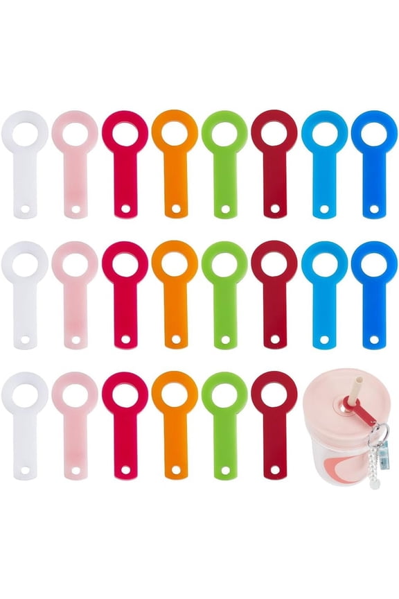 80Pcs 8 Colors Acrylic Tumbler Straw Charm Blanks Blank Straw Toppers Charm Accessories Compatible Straw Toppers Charm for Straw Caps Decoration DIY