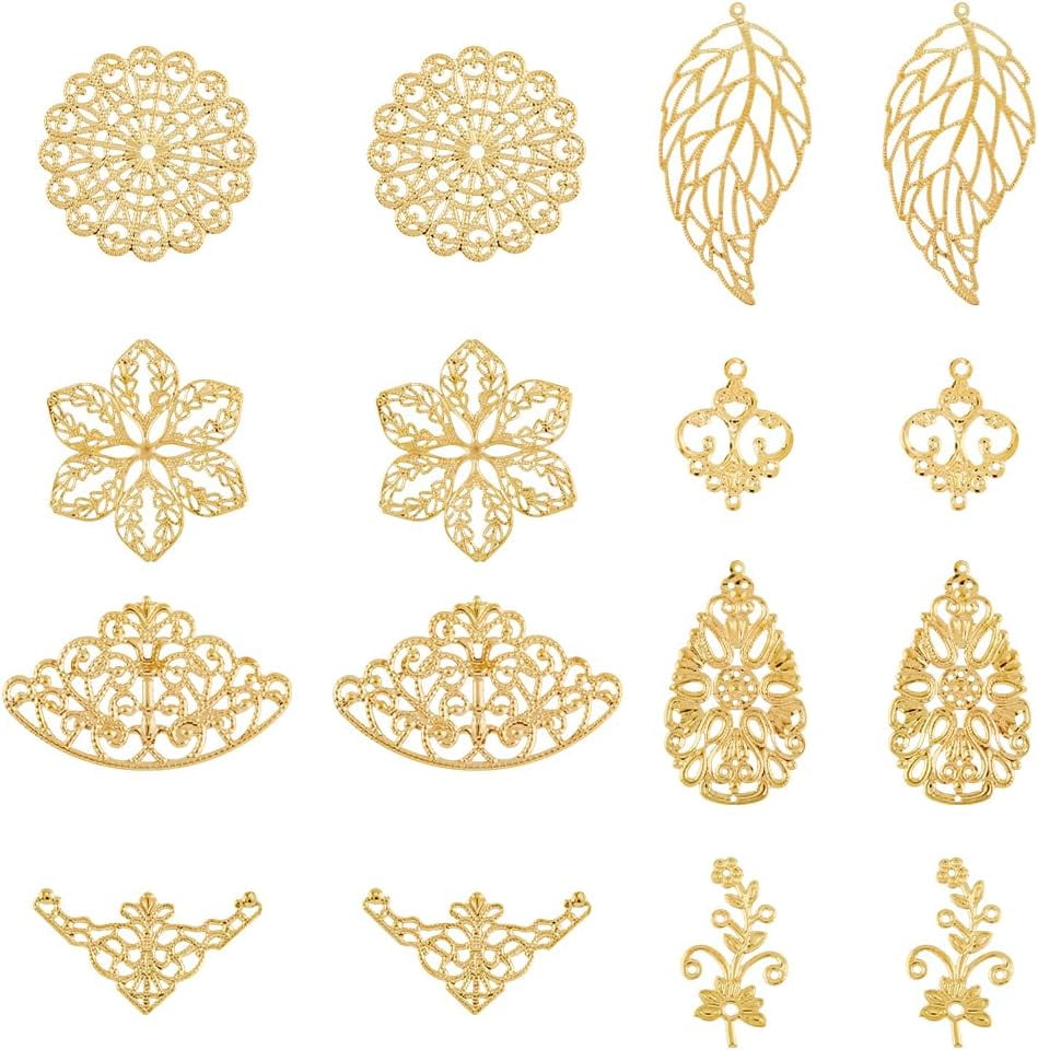 Beadthoven DIY Wood Earring Making Kit - 8 Styles, 148pcs Unfinished Wood Pendants With Hooks & Rings