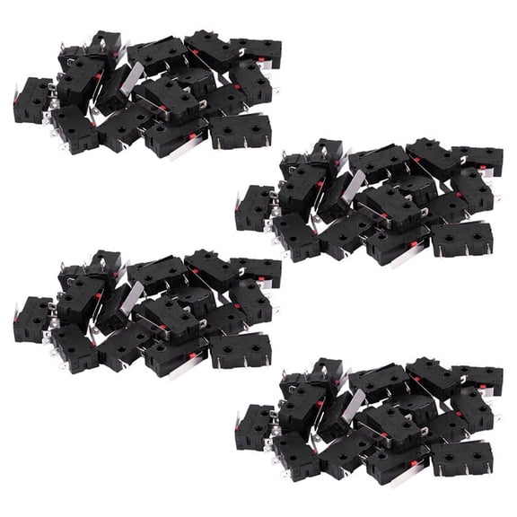 80Pcs AC 125V 250V 5A SPDT 3-Pin Momentary Plastic Limit Switch Black+Silver