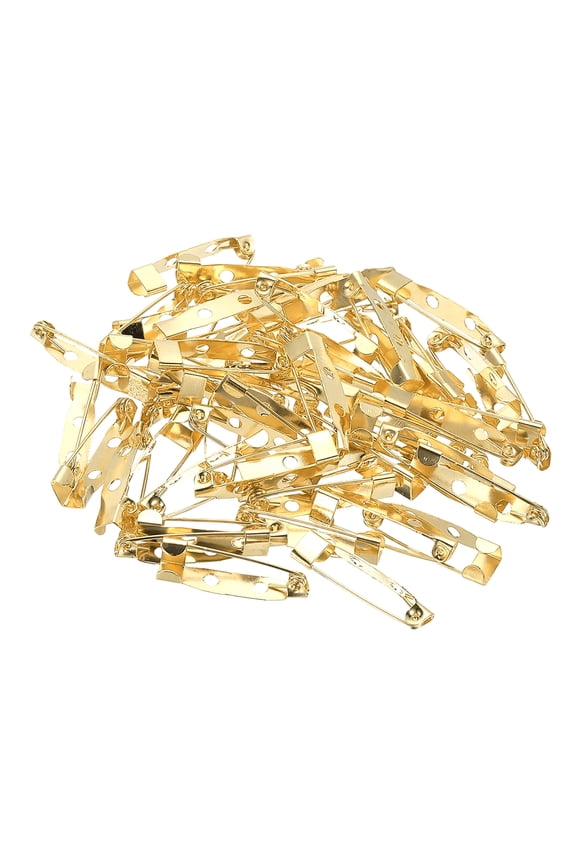 80Pcs Badge Pins, 25mm Safety Pins Bar Badge Pins Name Tag Pin Bulk Flat Back Strips Small for Clothes DIY Crafts, Gold