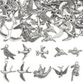 thumbnail image 1 of 80Pcs Bird Charm Silver Hummingbird Charms Bulk Tibetan Style Alloy Vintage Animal Mini Birds Charm, 1 of 6