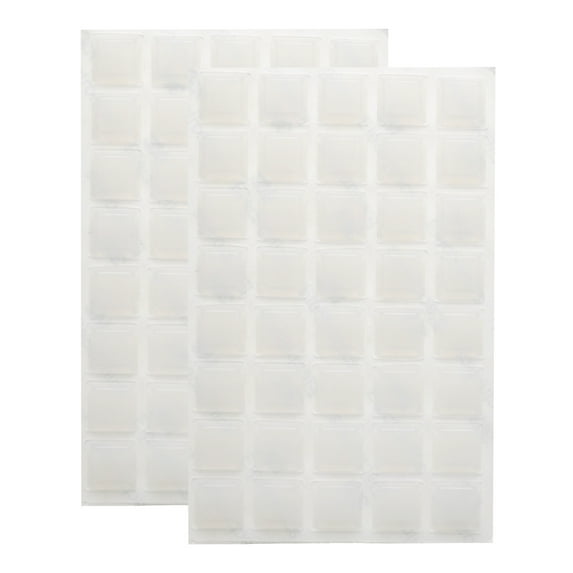 80Pcs Cabinet Door Bumper Rubber Pad 1/2" Diameter Sound Dampening Adhesive Rubber Pads Feet (Square, Transparent)