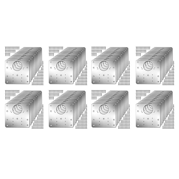 80Pcs Cabinet Hinge Repair Plate Kit Kitchen Cupboard Door Hinge Mounting Plate with Holes Flat Fixing Brace Brackets,80 x Cabinet hinge repair plates 480 x Stainless screws,silver