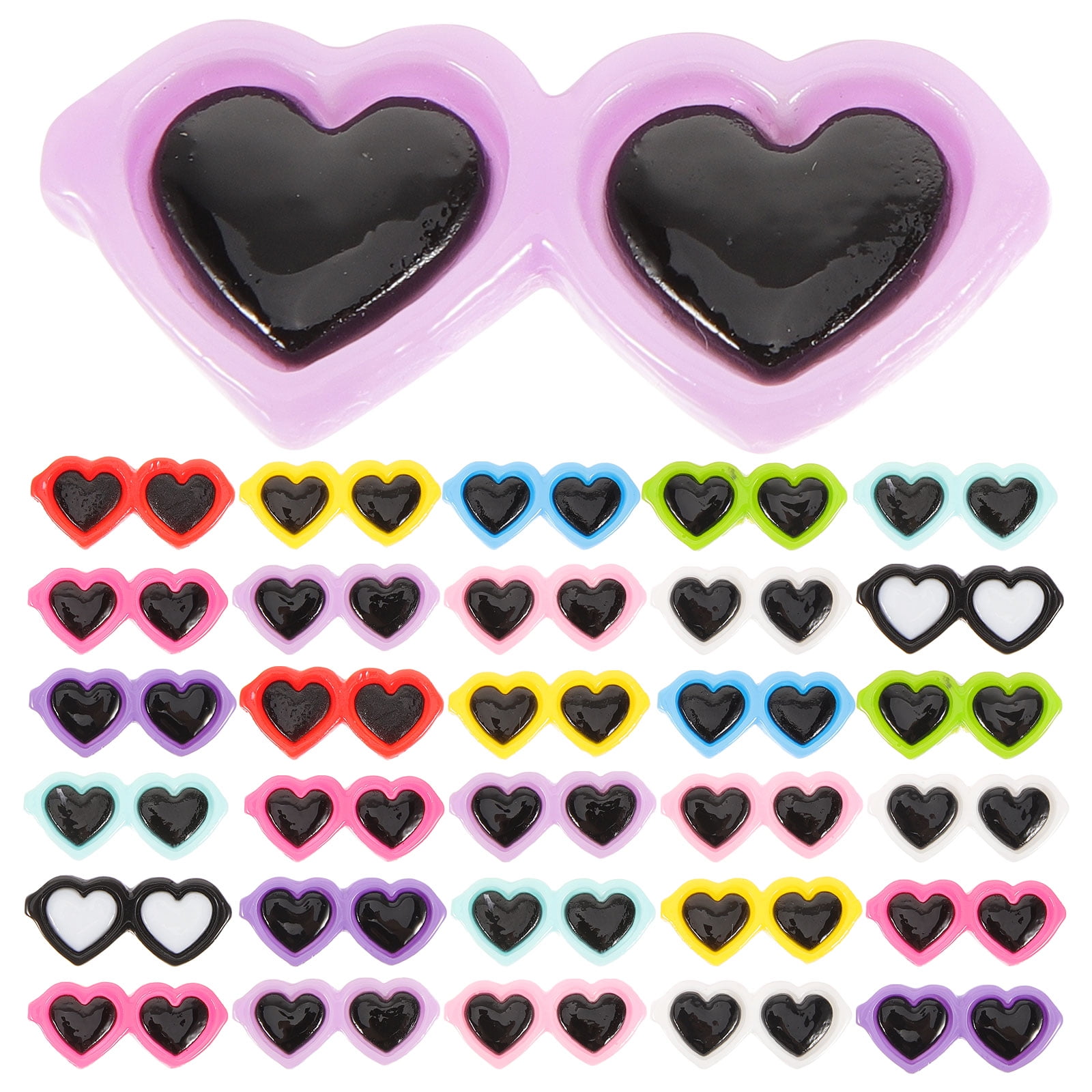 20 Mini Lunettes De Soleil En Résine Colorées – Accessoires DIY Pour Scrapbooking, Décorations Téléphone, Cheveux | Breloques Plates - 13