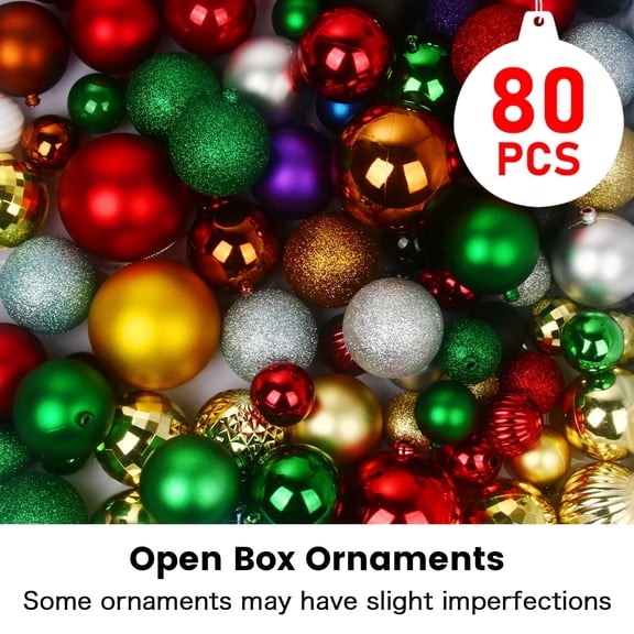 80Pcs Christmas Balls Ornaments for Christmas Tree Shatterproof Xmas Decors Hanging Ball Decorations